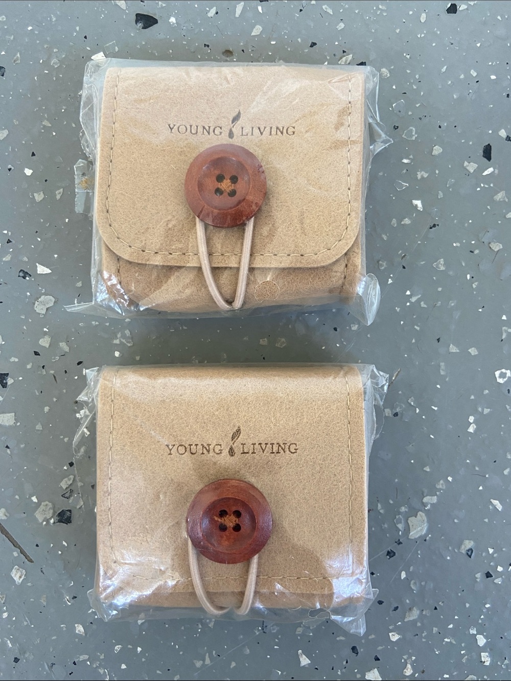 Young Living Essential Oil Pouch Accessory with Wooden Button